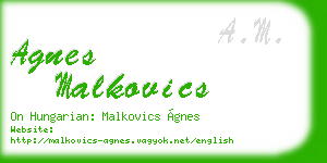 agnes malkovics business card